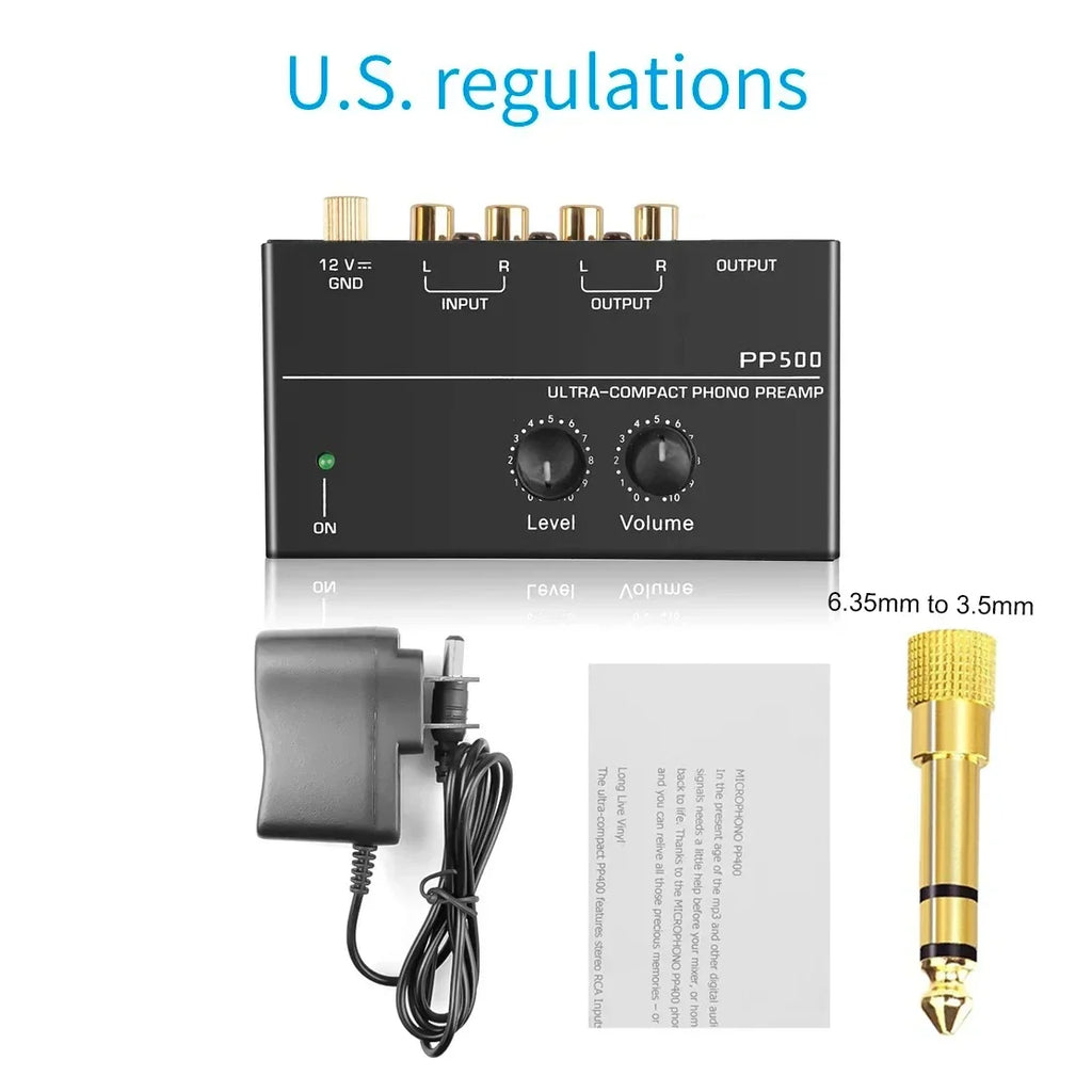 Audio Amplifier Phono Preamp Pre Amp Preamplifier Level Volume Zpaxo US Adapter