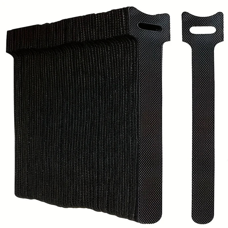 100pcs Releasable Cable Ties Black Nylon Loop Hoop Straps Wrap Zip Bundle Bandage Tie Plastics Fastening Desktop Cables Manager Zpaxo black 30pcs