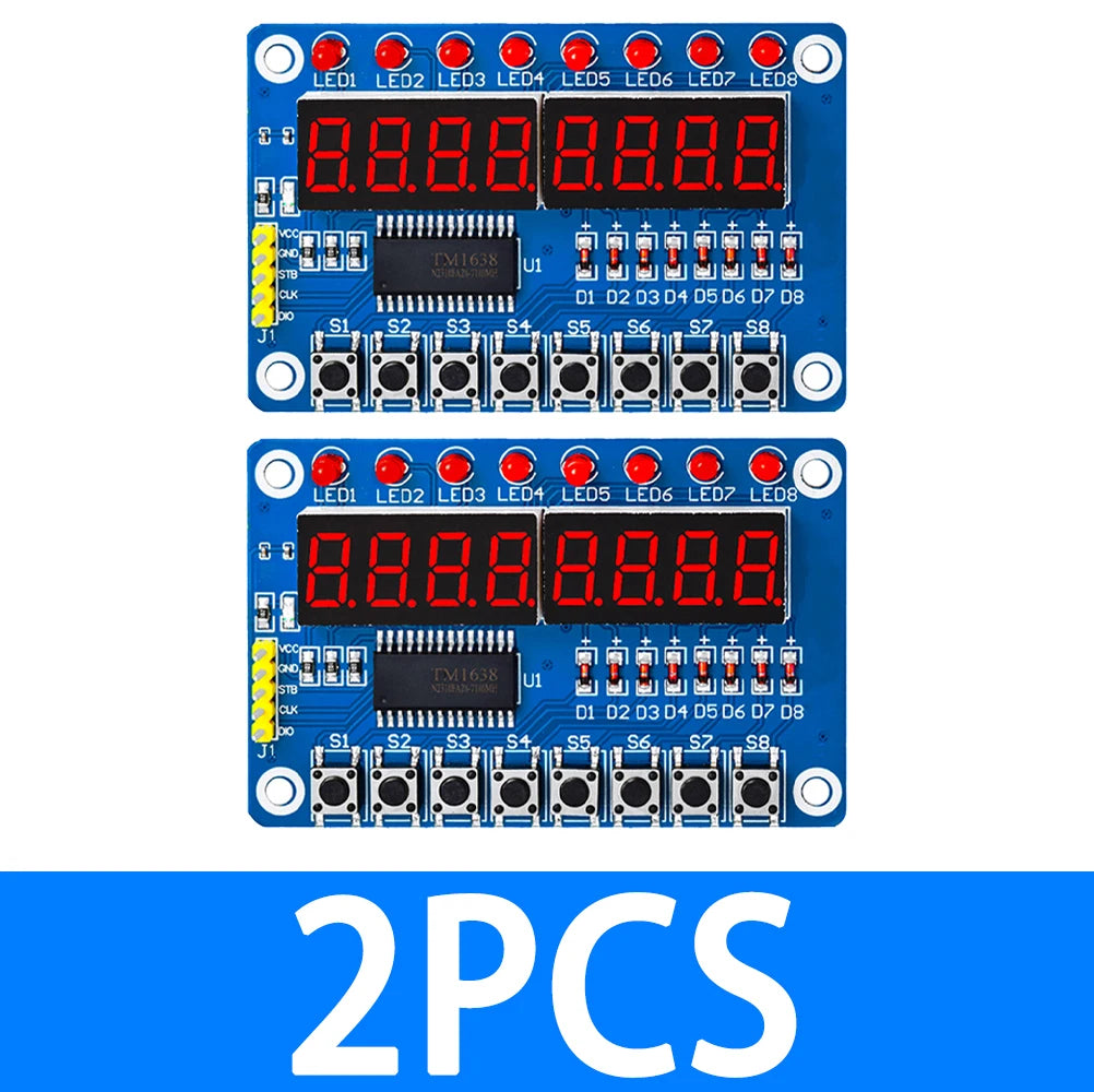 8-Bit Nixie Tube 8-Key Input TM1638 Module: 1-Piece for Arduino-Compatible LED Display for DIY Electronics Zpaxo 2PCS