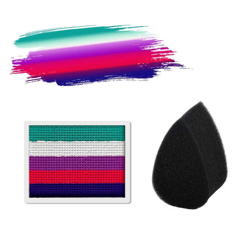 Palette Rainbow Stripe Paint Water Based Face Body Halloween Cosplay Zpaxo 2pcs-01