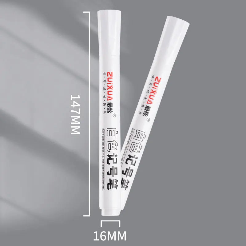 5Pcs White Marker Pens Set Waterproof Permanent DIY Graffiti Pens For Tire Painting Notebook Tyre Tread Oily Environmental Pen Zpaxo