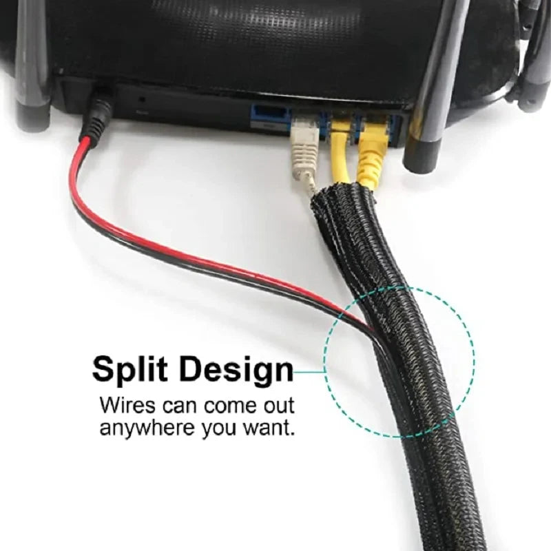 Cord Protector Wire Loom Tubing Cable Sleeve Split Sleeving for USB Cable Power Cord Audio Video Cable TV PC Computer Home Auto Zpaxo