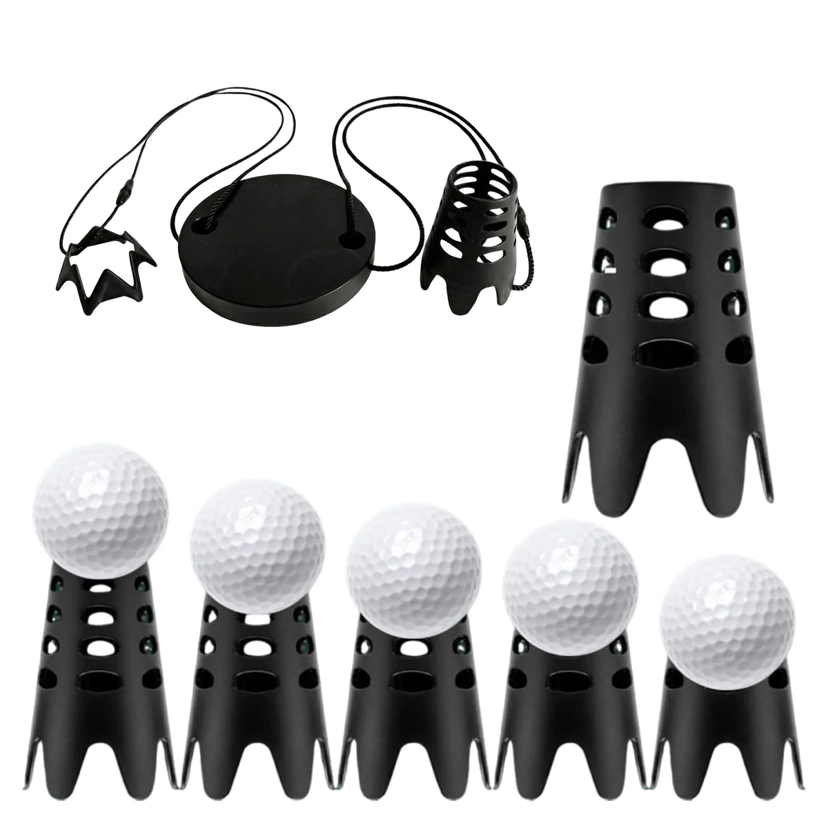 Golf Mat Tee Holder Reusable Portable Tees Height Adjustable Golfs Zpaxo