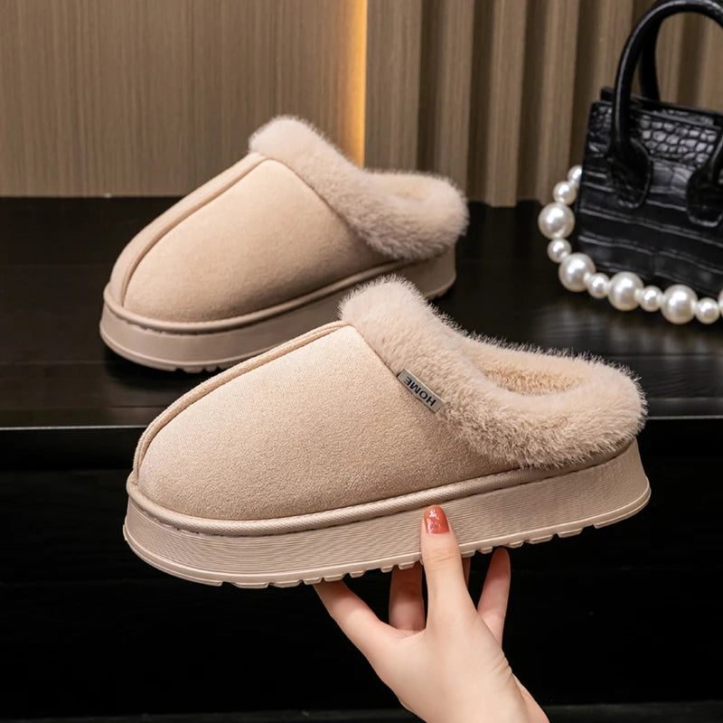 Women's Winter Slippers Non-slip Indoor House Shoes Plush Fleece Zpaxo