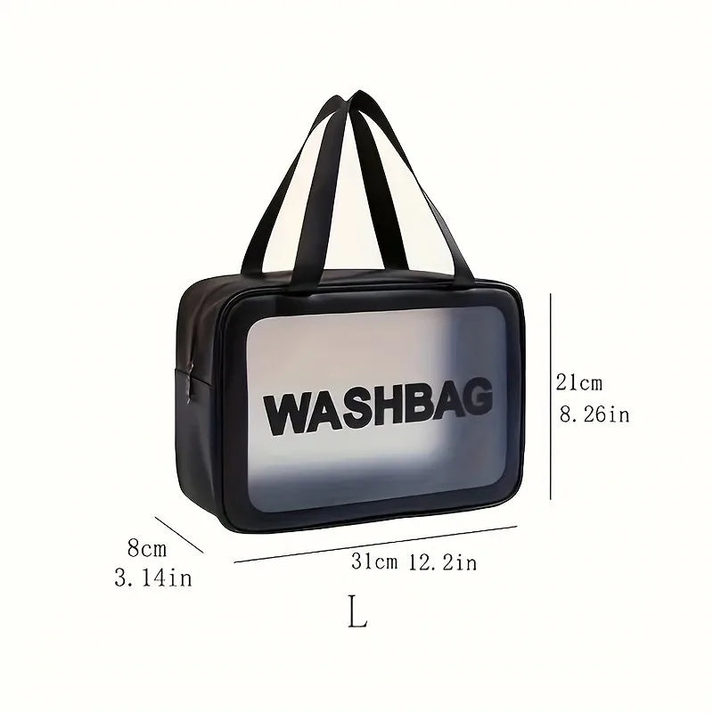 Toiletry Bag Transparent Window Spacious Easy-clean Travel Gym Daily Zpaxo