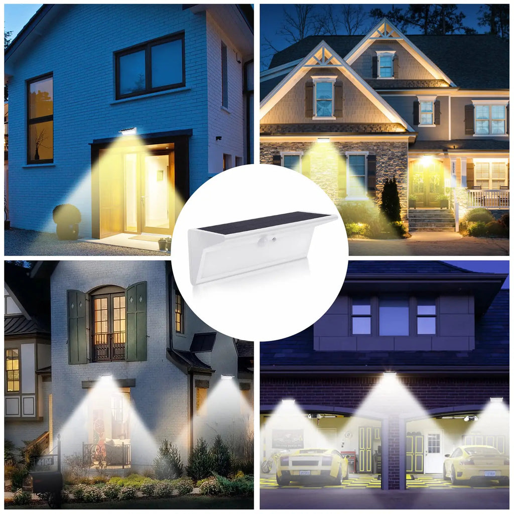 Outdoor Solar Light Waterproof Motion Sensor LED 4 Modes Garden Wall Zpaxo