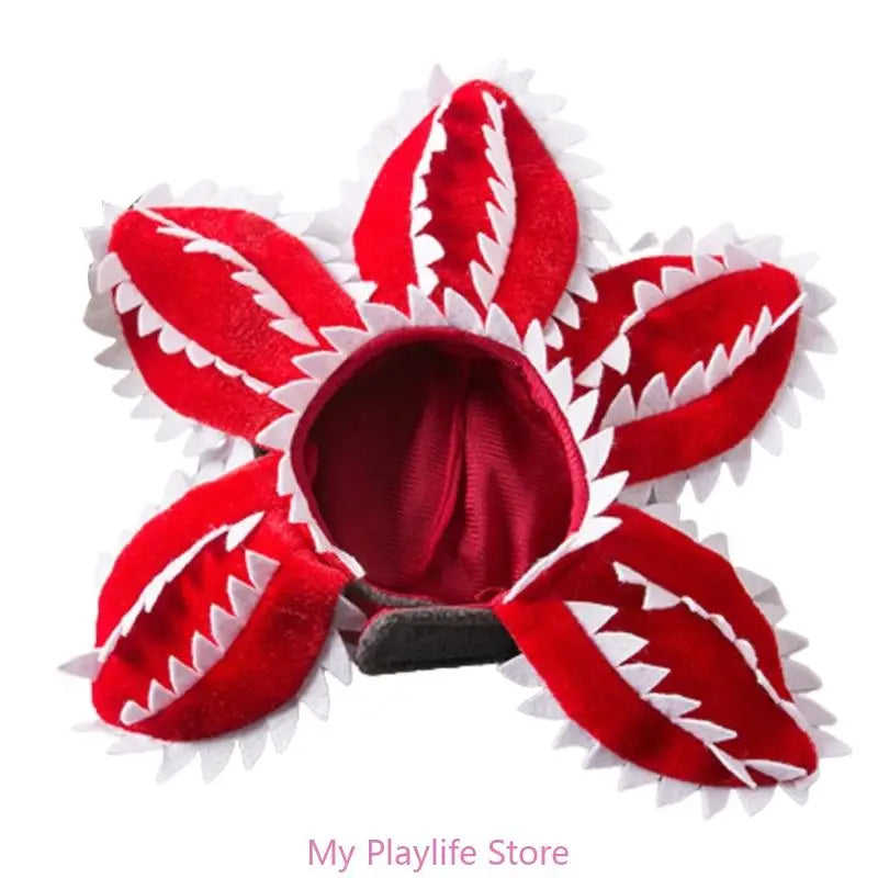 Funny Cat Hat Demogorgon Scary Flower Costume Birthday Pet Accessories Supplies Pet Dogs Headwear Adjustable Sticker Zpaxo S