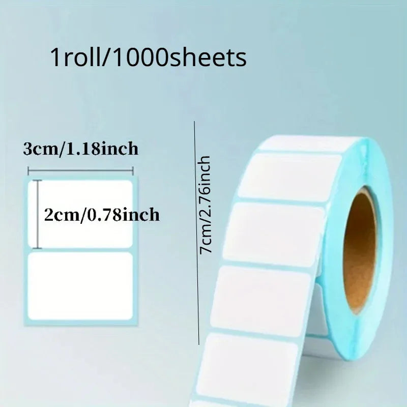 1 Roll 1000 Sheets Universal Self-adhesive Labels Thermal Label Zpaxo