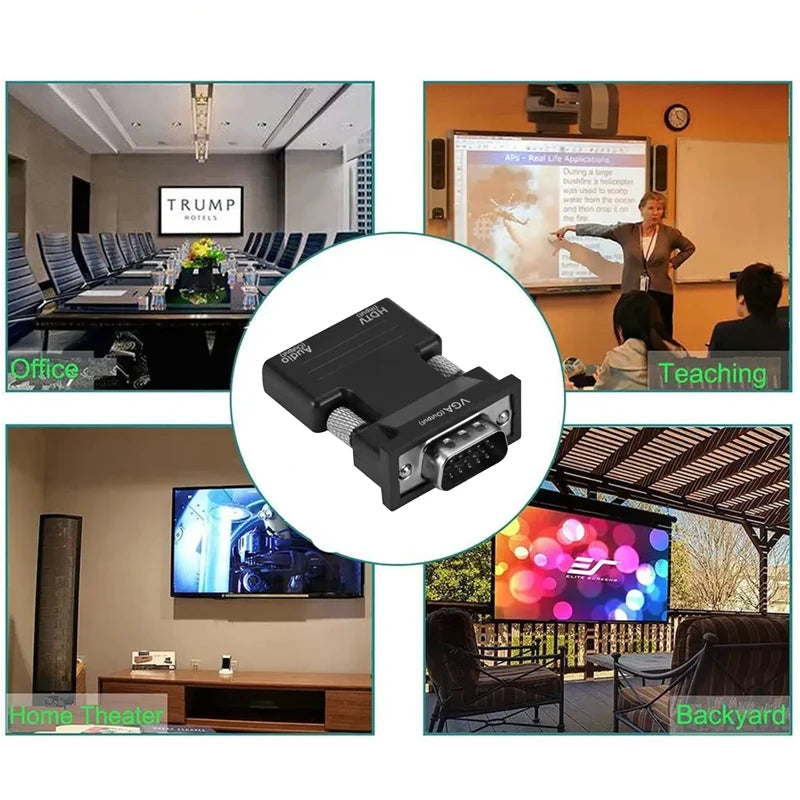 HDTV VGA Line Audio 1080P Female Male Converter 3 Projector Computer Zpaxo