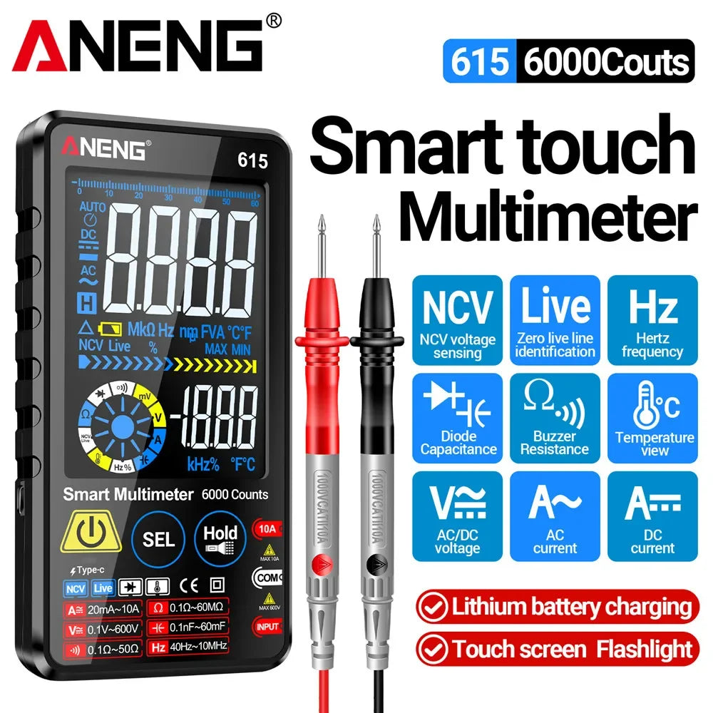 Rechargeable 6000 Counts Multitester ANENG 615 Test Tools Digital Zpaxo