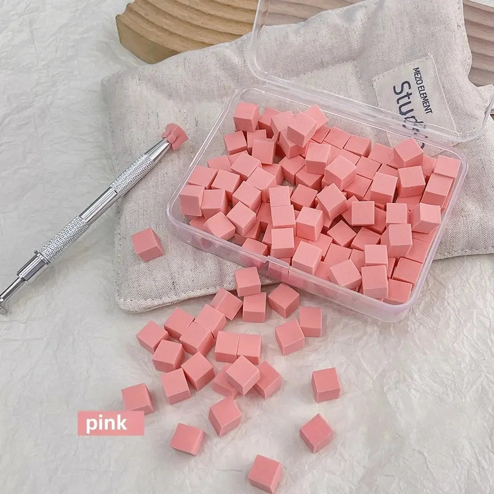 Nail Care Gradual Pat Cotton Clip Sponge Powder Puff Dizzy Dye Art Zpaxo Pink