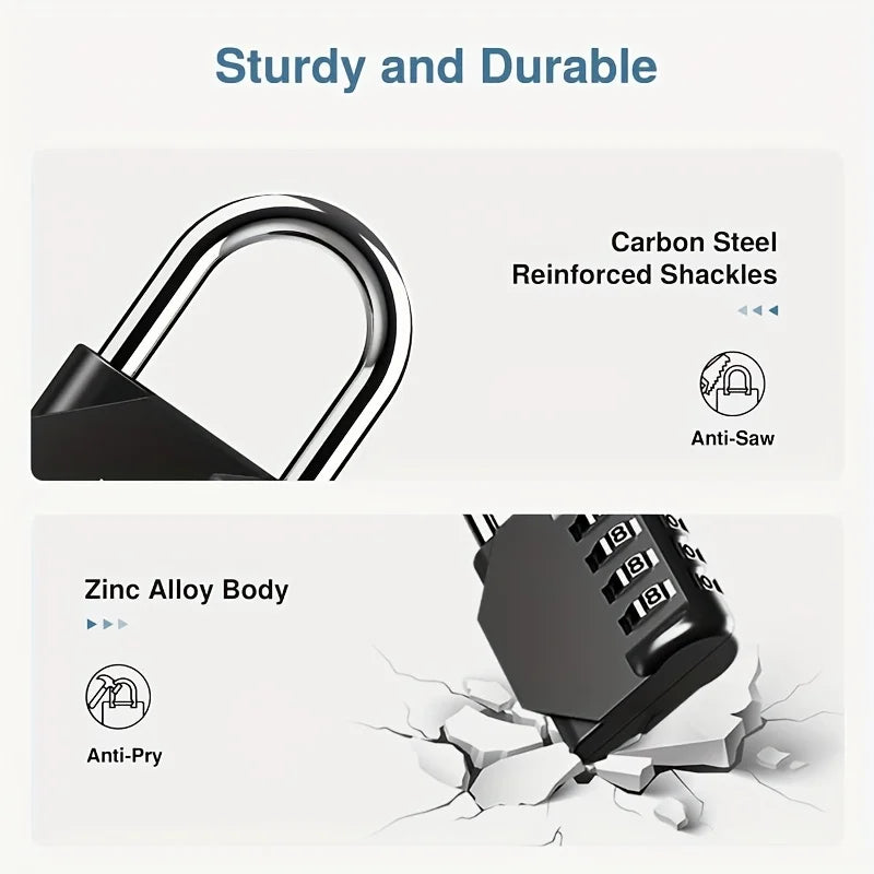Combination Password Lock Locker 4 Digit Outdoor Waterproof Padlock Zpaxo