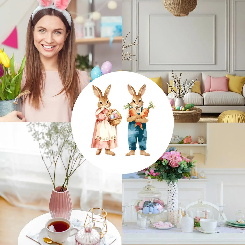 Easter Window Decals 2 Large Static Sticker 39x80cm Removable Cute Zpaxo