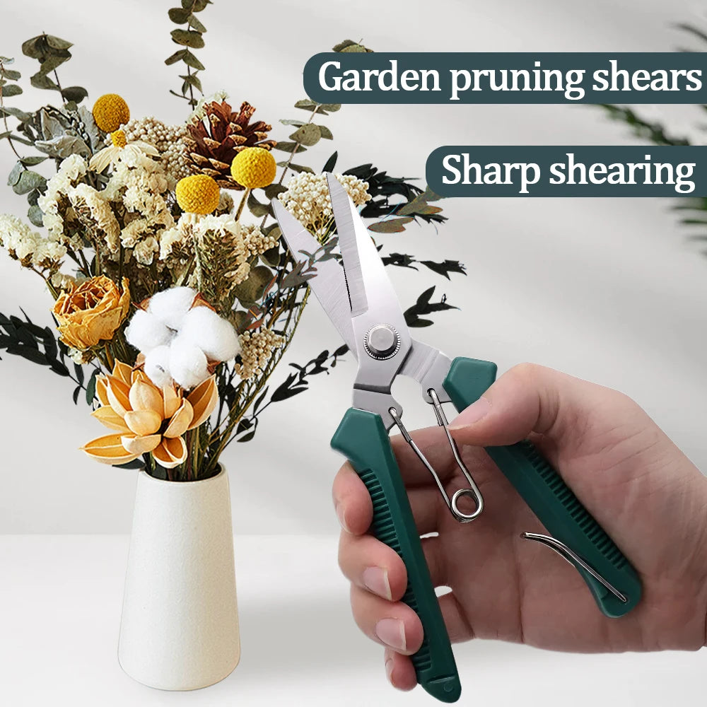 Straight Head Pruning Shears Stainless Steel Non Slip Handle Garden Zpaxo