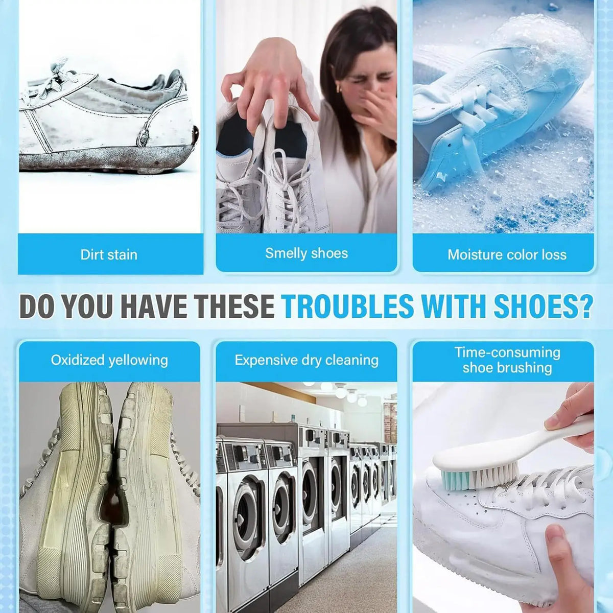 White Shoe Cleaner Foam Stain Remover Sneaker Cleaning Towel No Wash Zpaxo