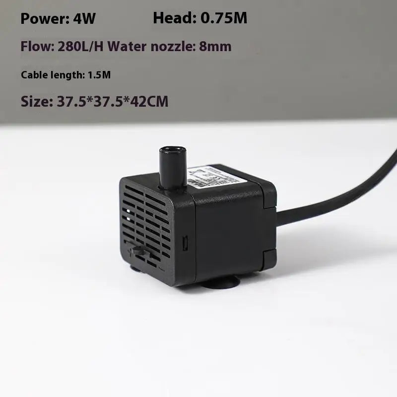 ABS Ultra-quiet Submersible Water Fountain Pump Filter Fish Pond Zpaxo A6