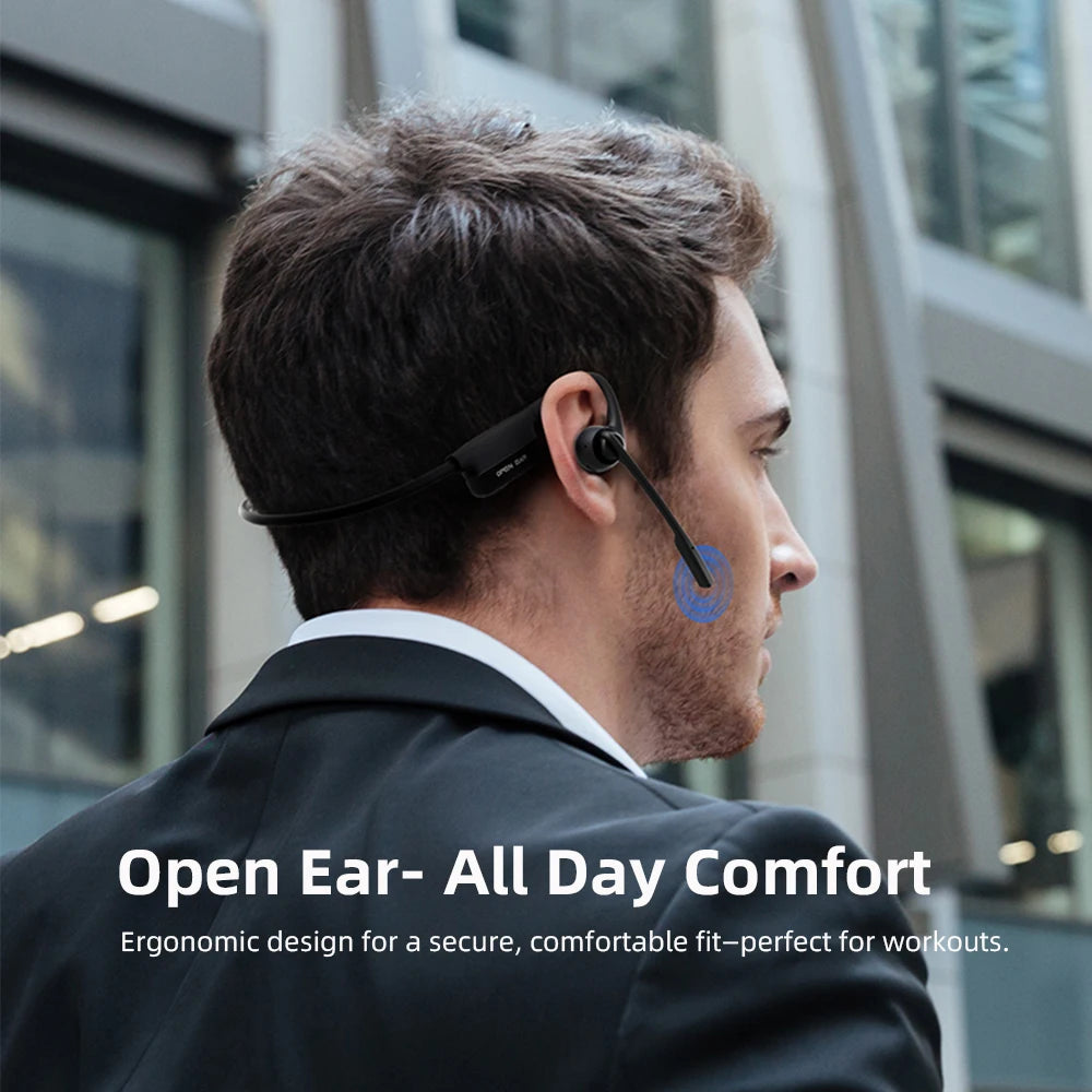 Open Ear Headphones Mic Bluetooth Headset Microphone Headphone Noise Zpaxo