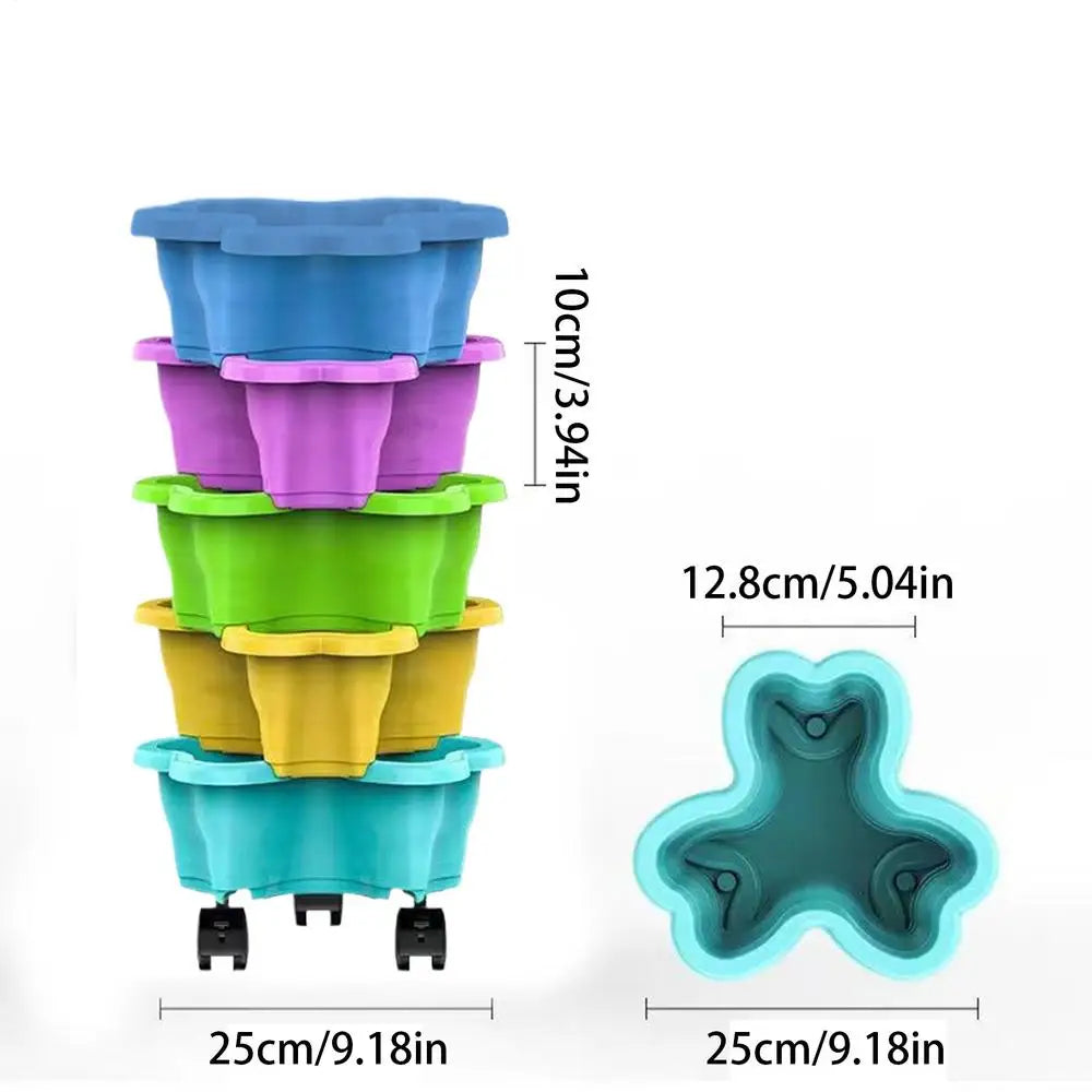 Stackable Strawberry Planter 4 5 Tier Vertical Garden Tower Vegetable Zpaxo 5 tier