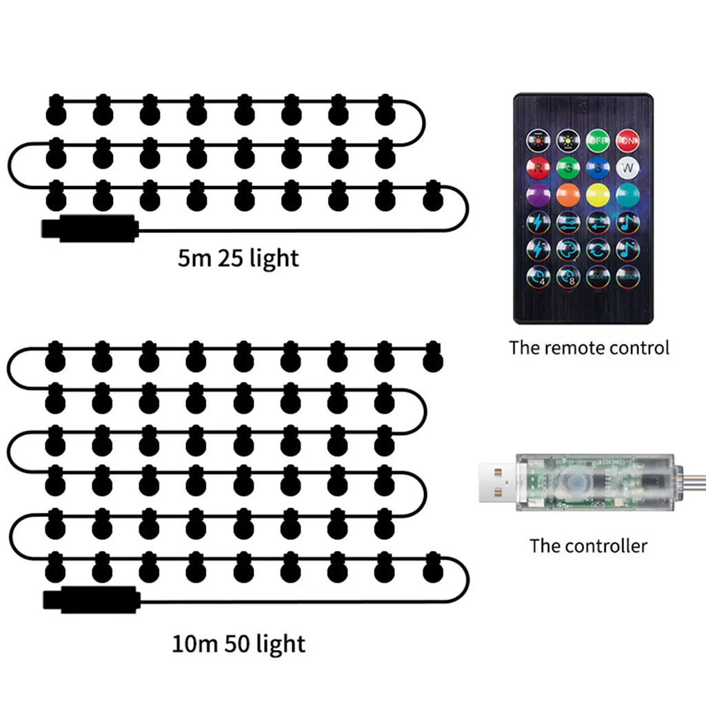 Waterproof DIY Fairy String Lights Bluetooth APP Remote Control LED Zpaxo 10M 66Light