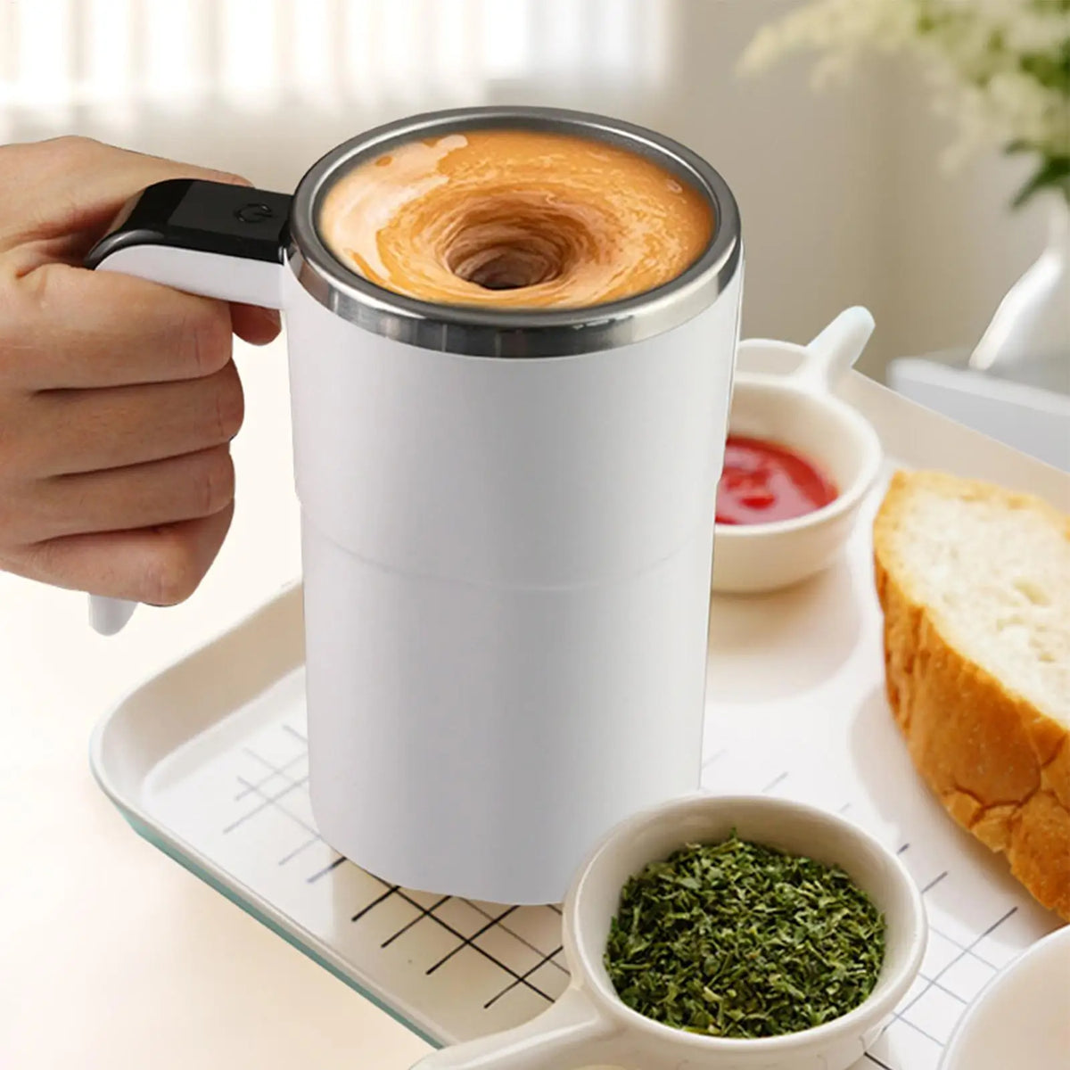 Self Stirring Mug Automatic Mixing Coffee Cup Heat Resistant Zpaxo
