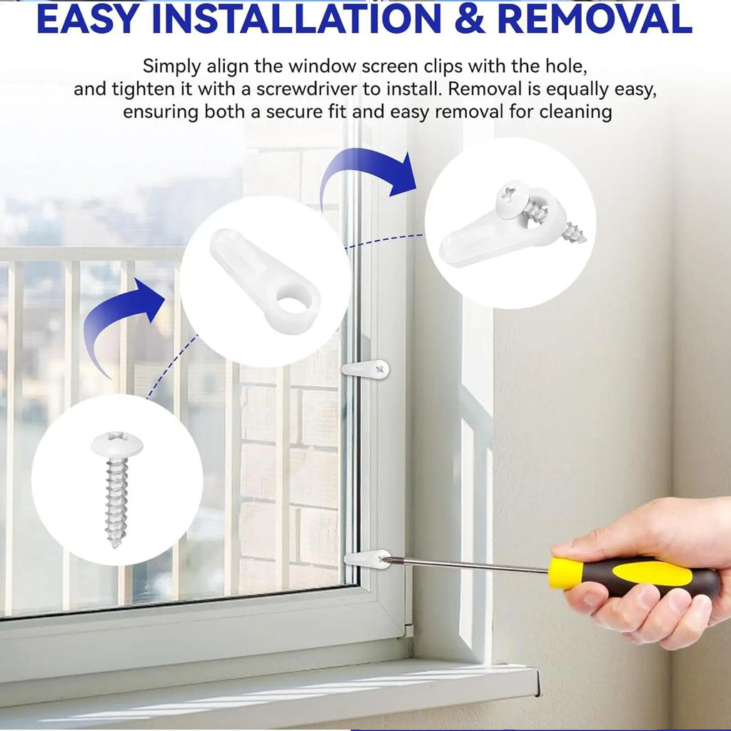 Window Screen Clips Screws Storm Windproof Hold Fastener Hardware Zpaxo