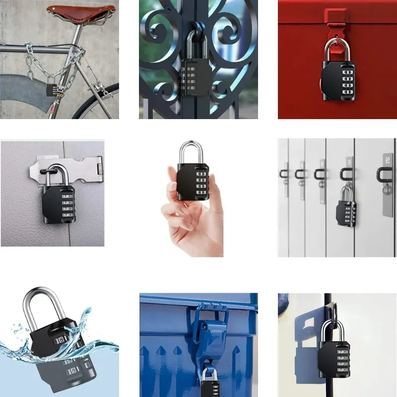 4-Digit Combination Padlock Weatherproof Lock Gym School Locker Zpaxo