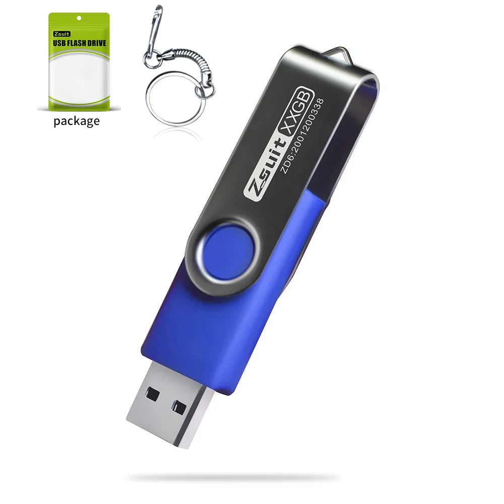 Zsuit 10 Pcs Free Custom USB Flash Drives 4GB 8GB 16GB Pen Drive 32GB 64GB 128GB USB Sticks Pendrive 512MB Gift Memory Stick USB Zpaxo 4GB Blue