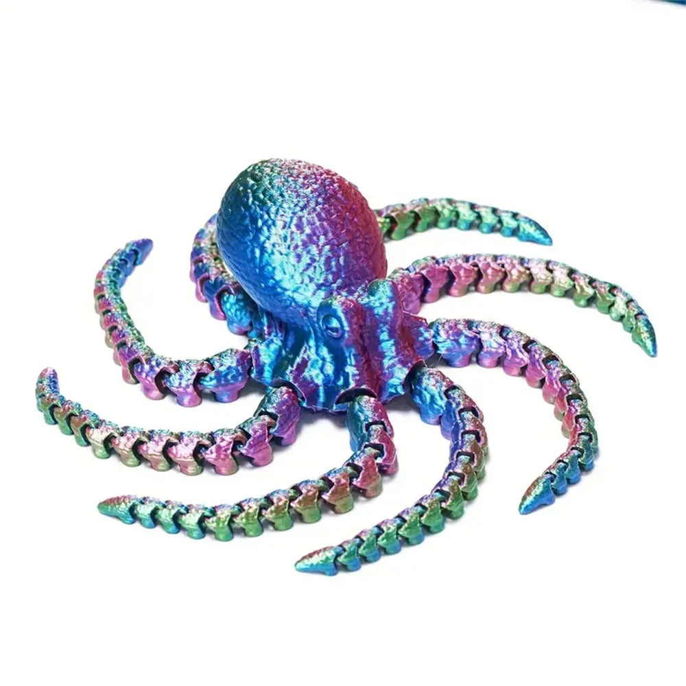 3D-Printed Articulated Octopus Figurine Realistic Stress-relief Toy Zpaxo Colorful G4797B M