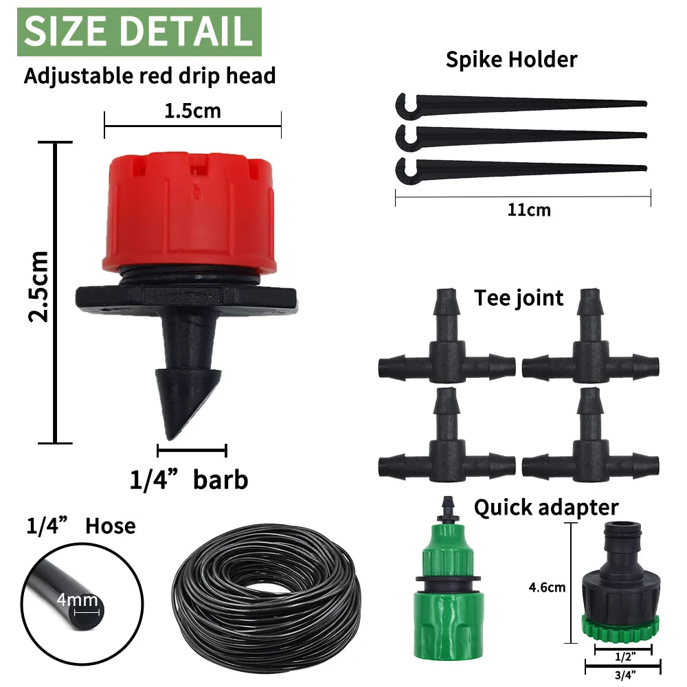 Micro Drip Irrigation System Portable 20M Automatic Watering Zpaxo