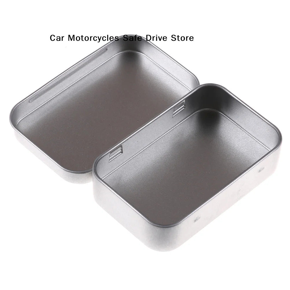 CMMetal Rectangular Empty Mini Tin Box Tinplate Push Candy Pill Cases Zpaxo
