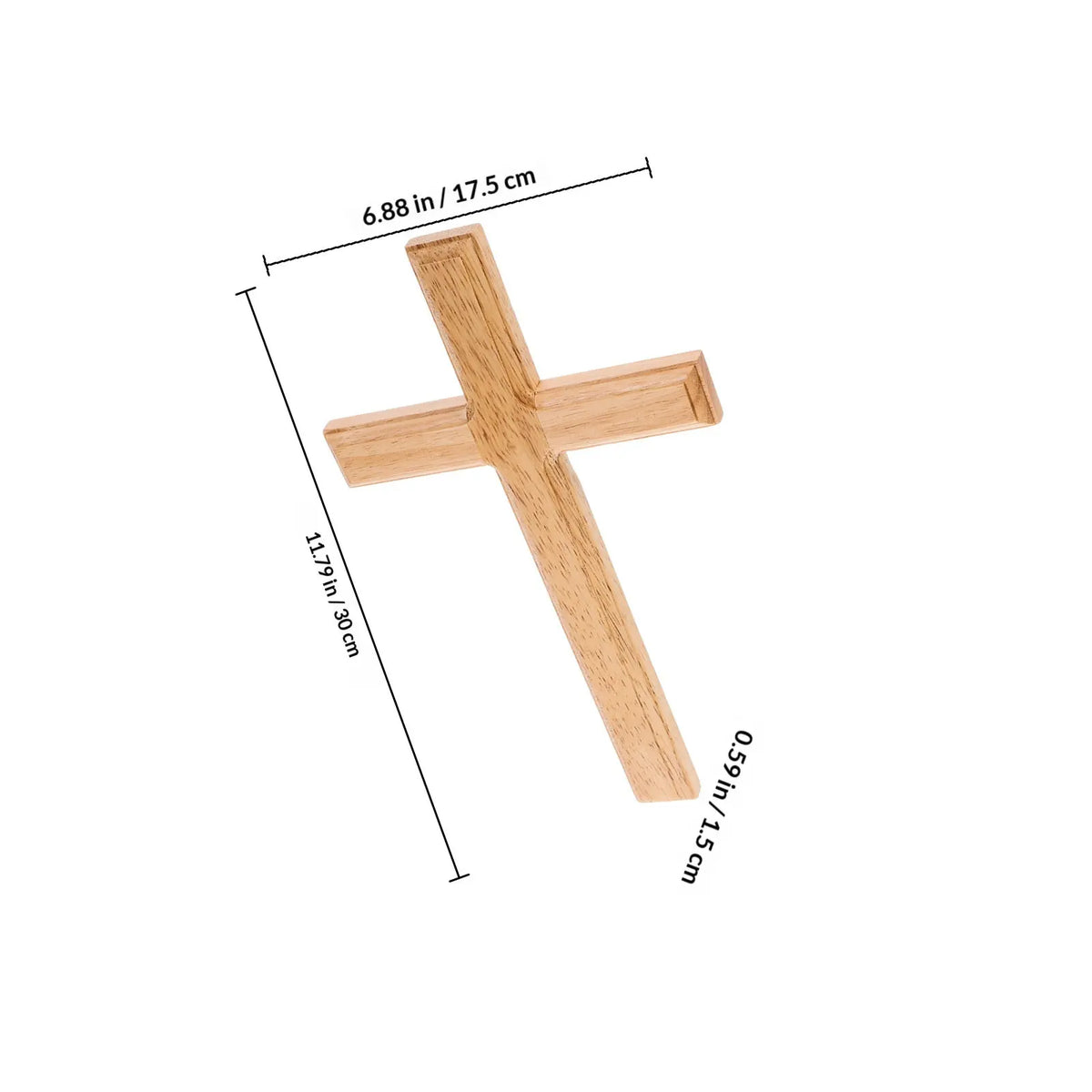 Wooden Wall Cross Decor Medium Round Edges Smooth Surface Safe Zpaxo