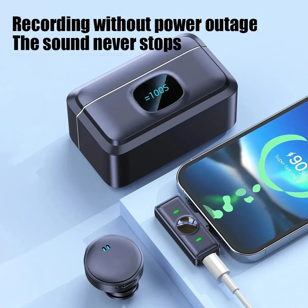 Wireless Lavalier Microphone Magnetic Suction Dual Noise Reduction Zpaxo
