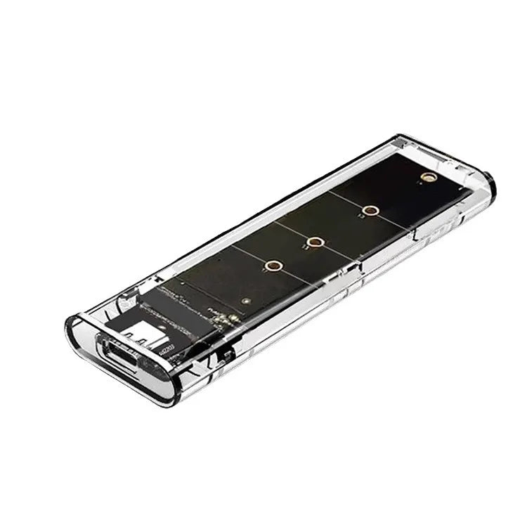 M.2 NVME SATA Mobile Hard Disk Case Dual Protocol SSD Case Clear USB Type C M2 SSD Transparent External Enclosure Hard Disk Box Zpaxo