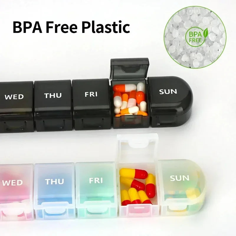 Container Pill Organizer Weekly Capsule Box 7 Days Separable Pillbox Zpaxo