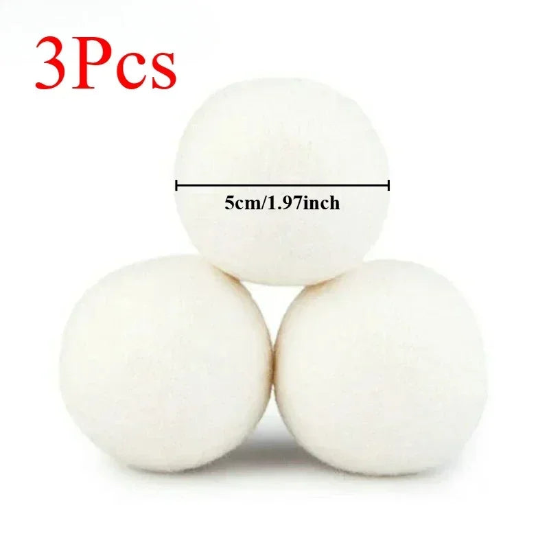 Wool Dryer Balls Reusable Natural Fabric Softener Laundry Washing Machine Accessories Home Washing Fleece Dryer Balls Clothes Zpaxo 3pcs