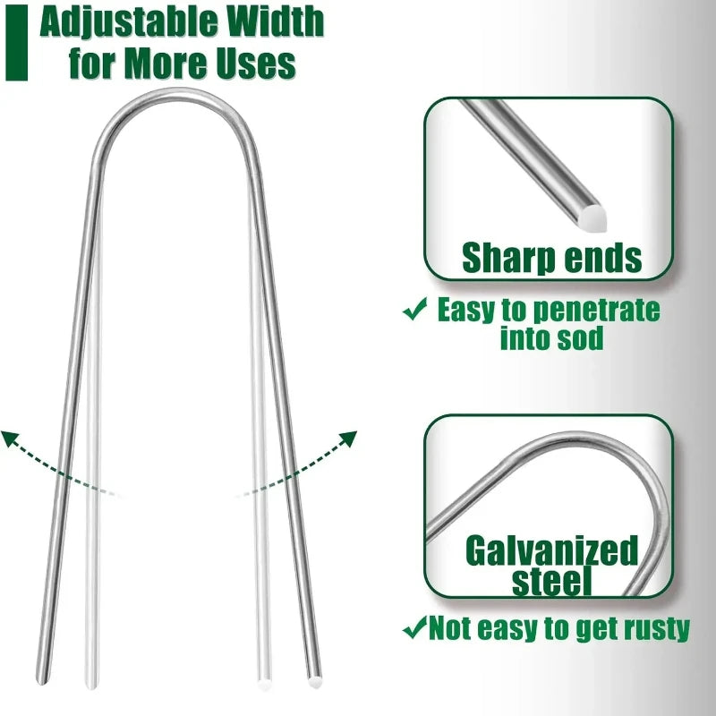 U-type Sod Pins Lawn Anchors Artificial Turf Landscape Fabric Fence Zpaxo
