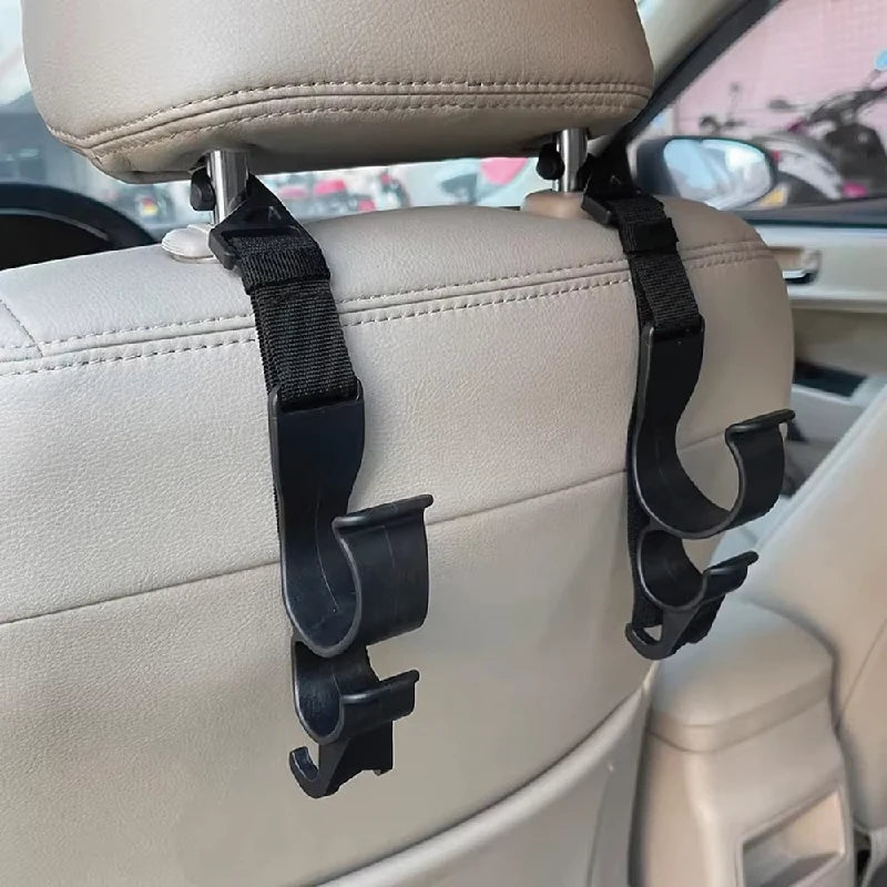 Multifunctional Car Seat Organizer Black Rear Headrest Hook Backrest Zpaxo