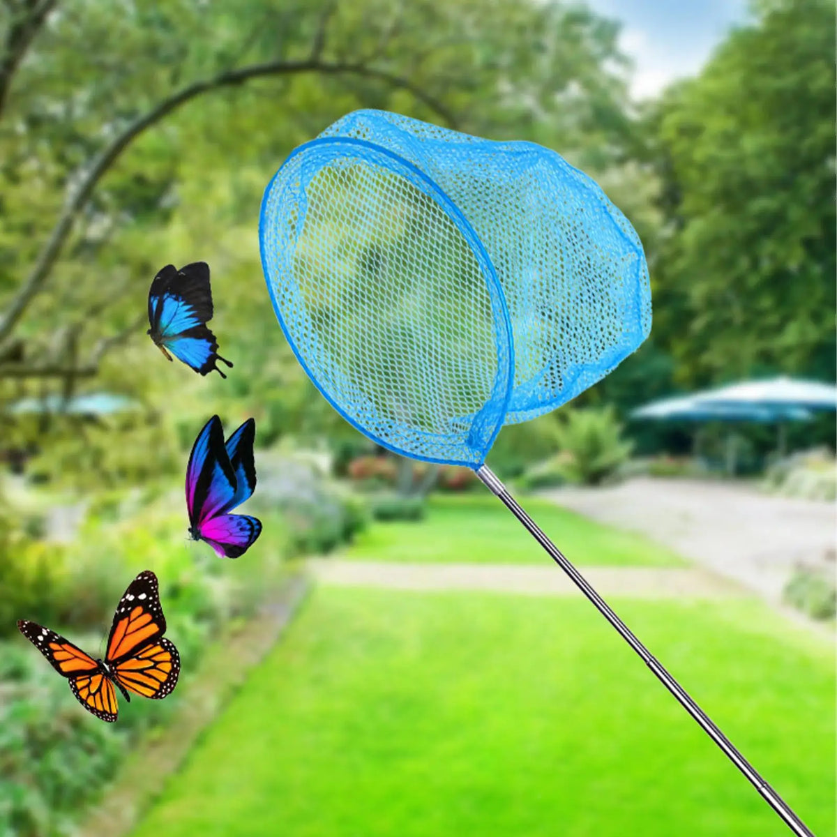 Pool Skimmer Net Telescopic Pole Stainless Steel Fishing Nets Kids Zpaxo