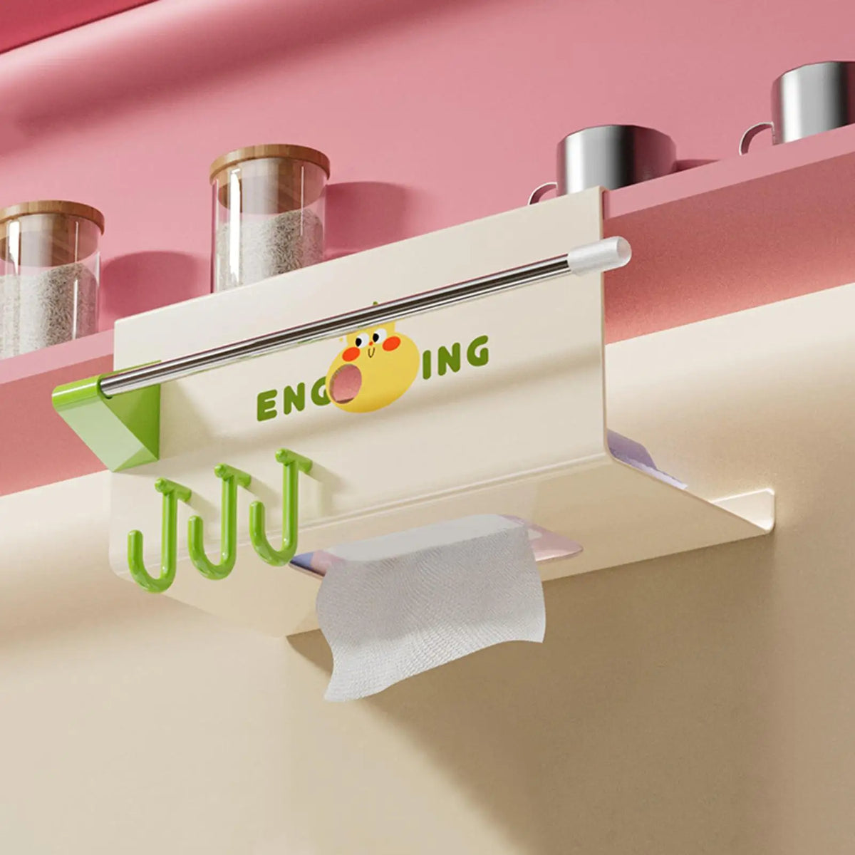 Wall Mounted Tissue Box Holder Paper Rack Hook No Drill Toilet Napkin Zpaxo