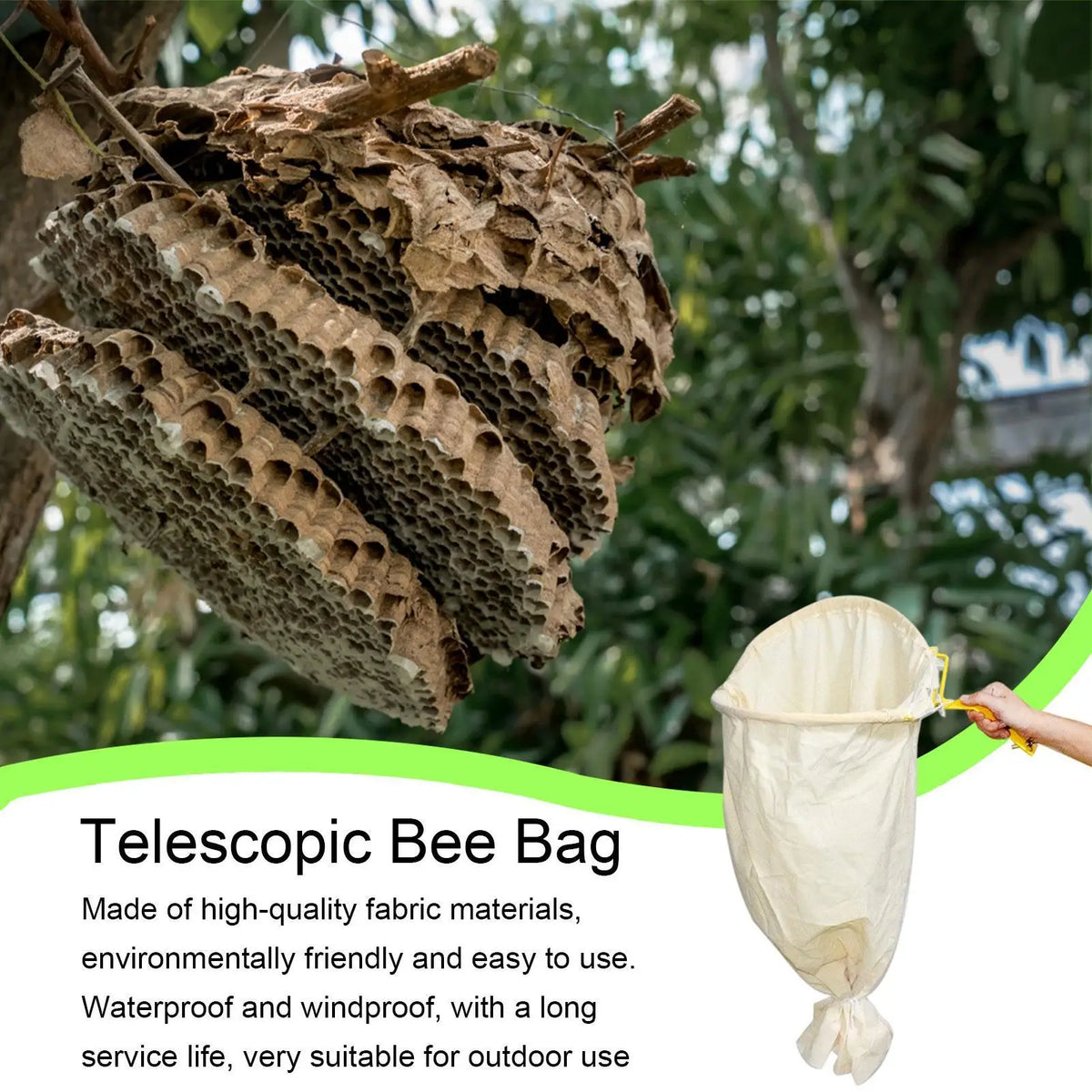 Bee Swarm Catcher Bag Telescopic Tools Beekeeping Recruit Tool Zpaxo