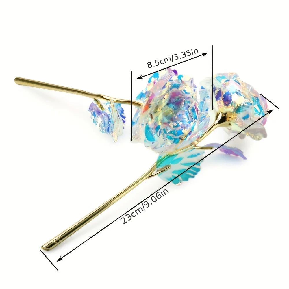 Artificial Flower Foil Rose Simulation DIY Golden Plated Love Party Zpaxo