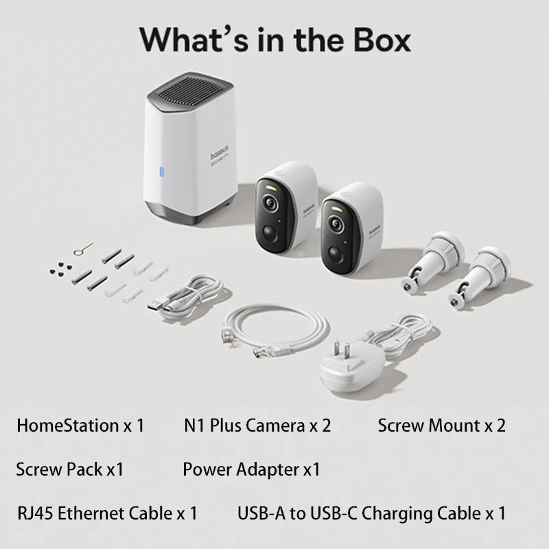 Baseus Security Protection N1 2K Outdoor Camera Wireless Home Night Zpaxo White