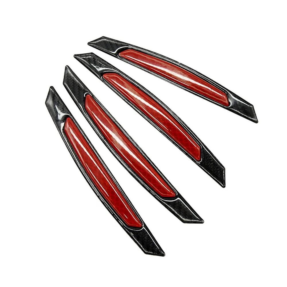 Stickers Carbon Fiber Safety Bumper Anti-collision Mark Automotive Safety Warning Stickers Reflective Strip Side Stickers Zpaxo red