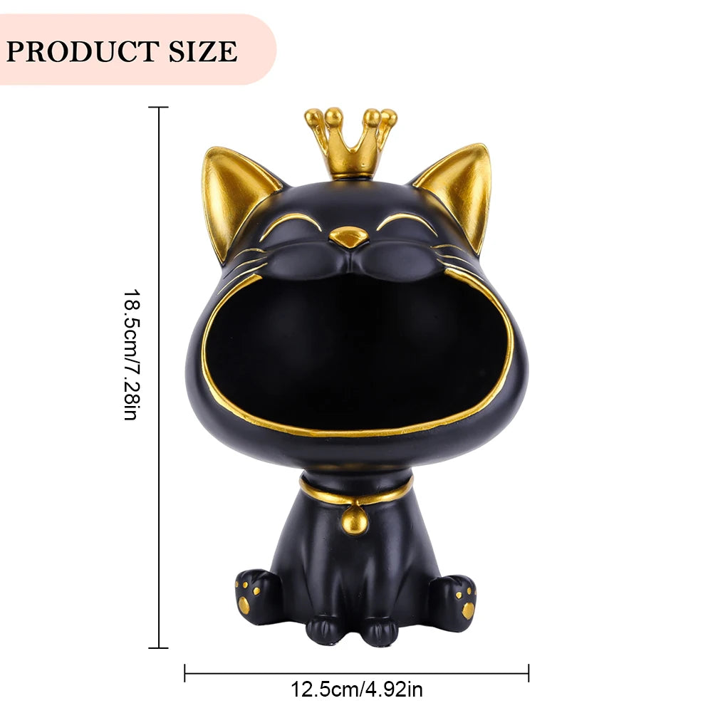 Cat Figurine Storage Box Creative Lucky Statue Decoration Cute Big Zpaxo