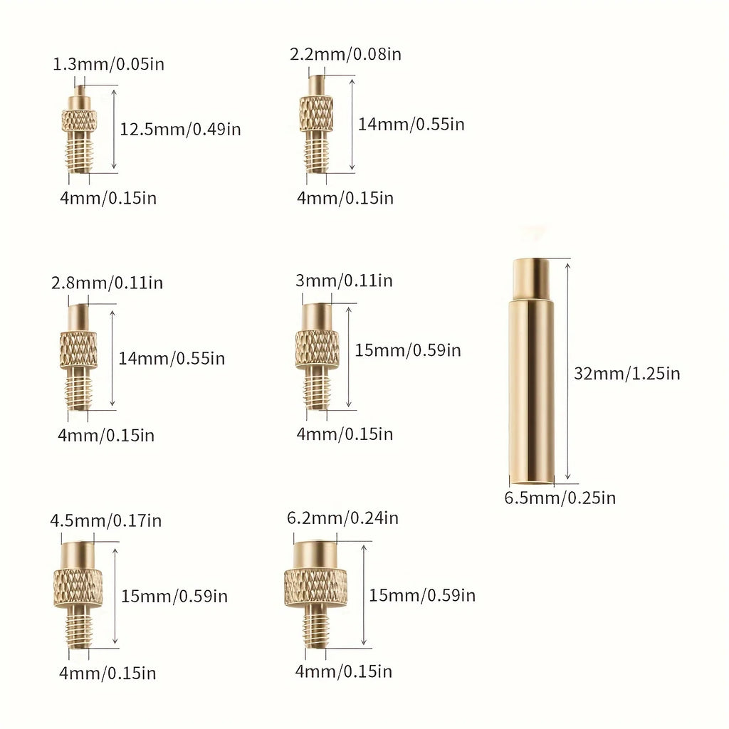 Heat Insert Nut Iron Tip M2 M3 M4 M5 M6 M8 Brass Thread Embedded Zpaxo 1 set