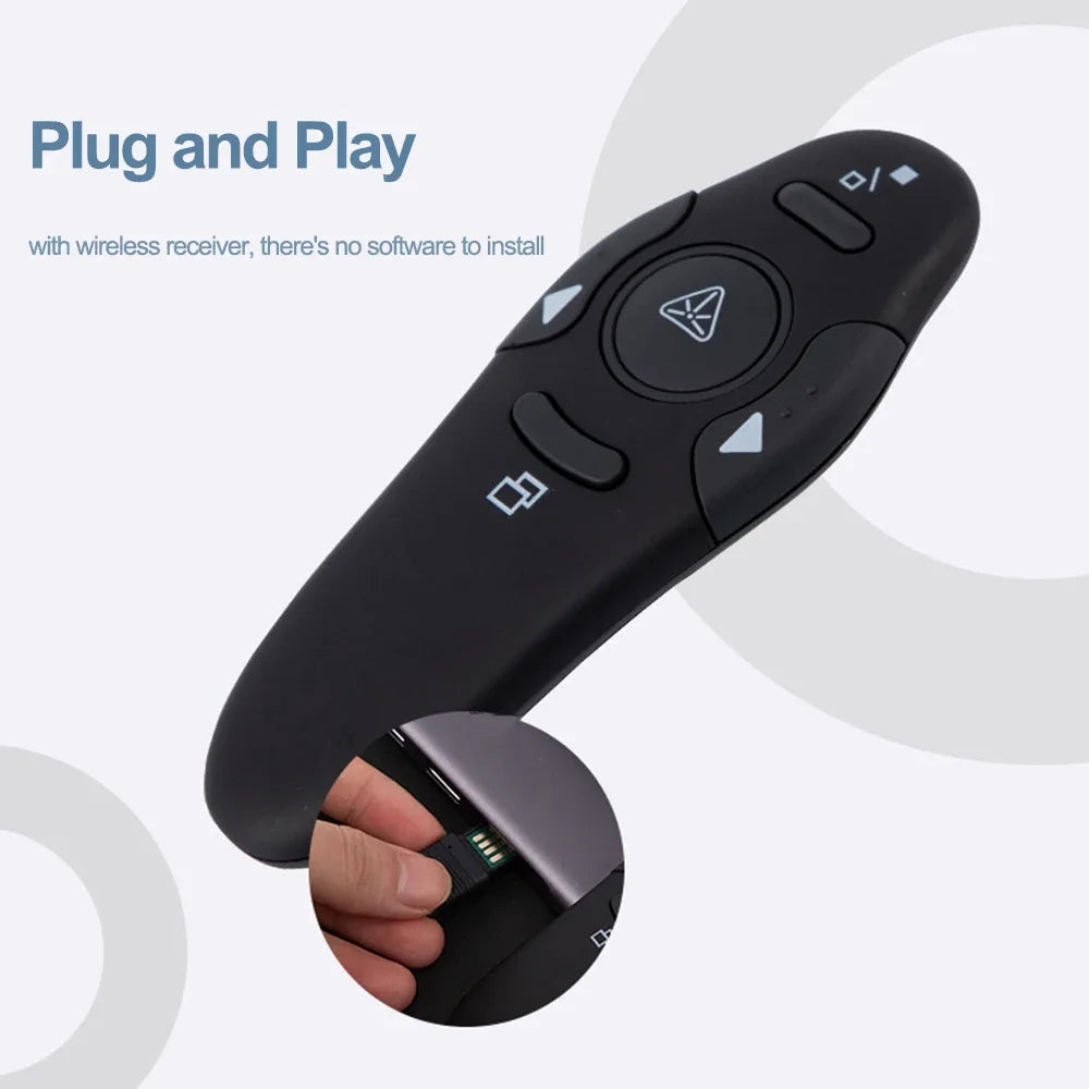 Wireless Presenter PPT Page Turner USB Pointer Clicker Presenter USB Receiver Remote Control For Projector Powerpoint Slide Zpaxo Default Title