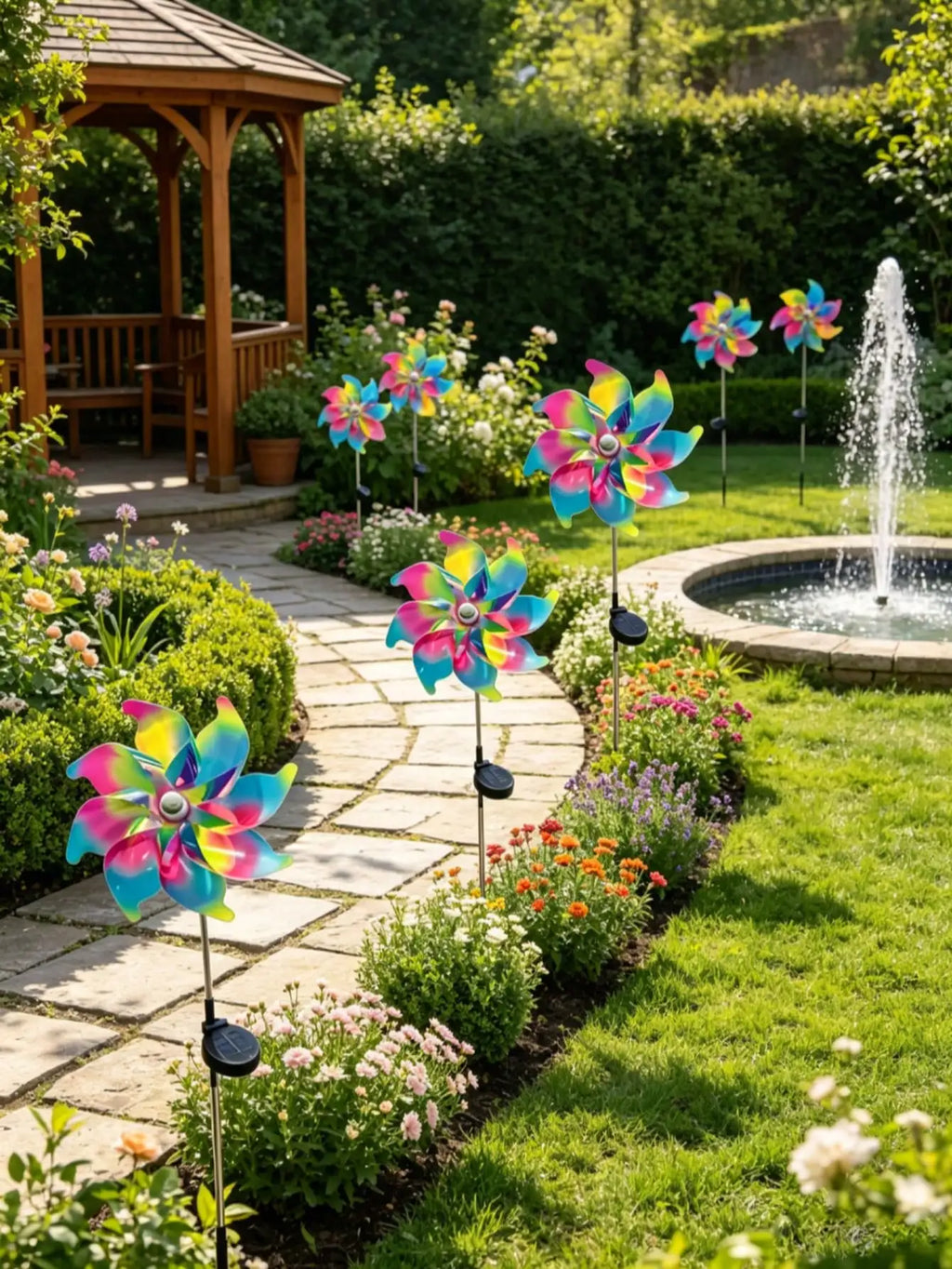 This Bright Rotating Solar-powered Windmill Light Can Be Used As Zpaxo changeable