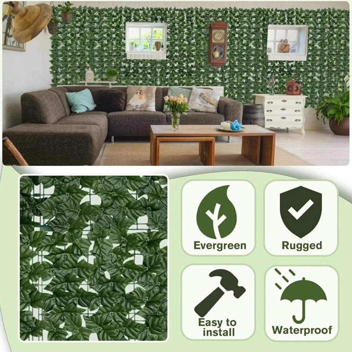 Outdoor Privacy Screen Realistic Decorative 19x118 Inch Artificial Zpaxo