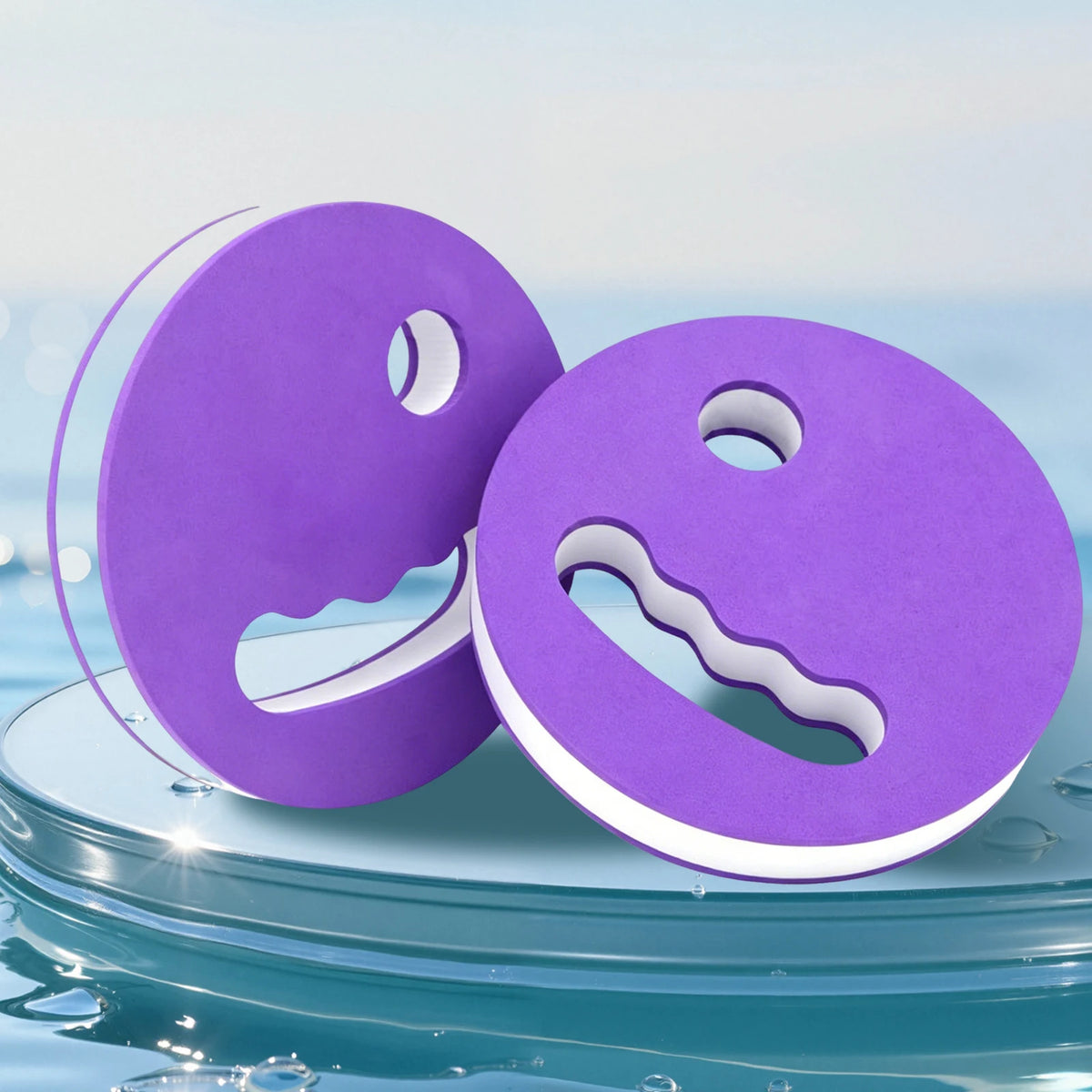 1Pair Water Exercise Discs with Manual Handle Water Paddle Board Hand-Held Float Board Pool Training Equipment Swimming Aids Zpaxo