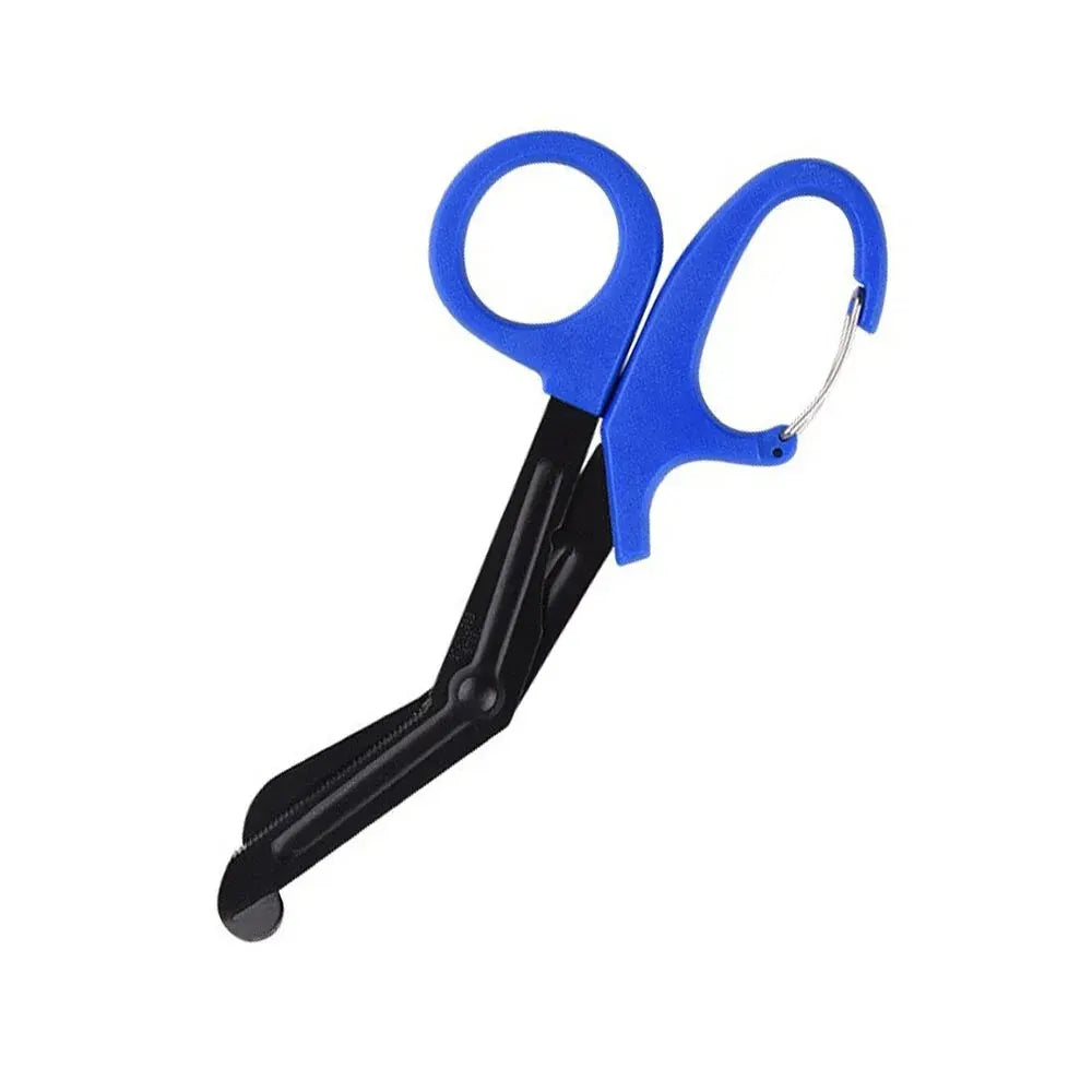 First Aid Gauze Trauma Shears Medical Carabiner Bandage Emergrncy Zpaxo Blue 18.5cm